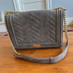 BCBG Paris Gray Quilted Shoulder Bag